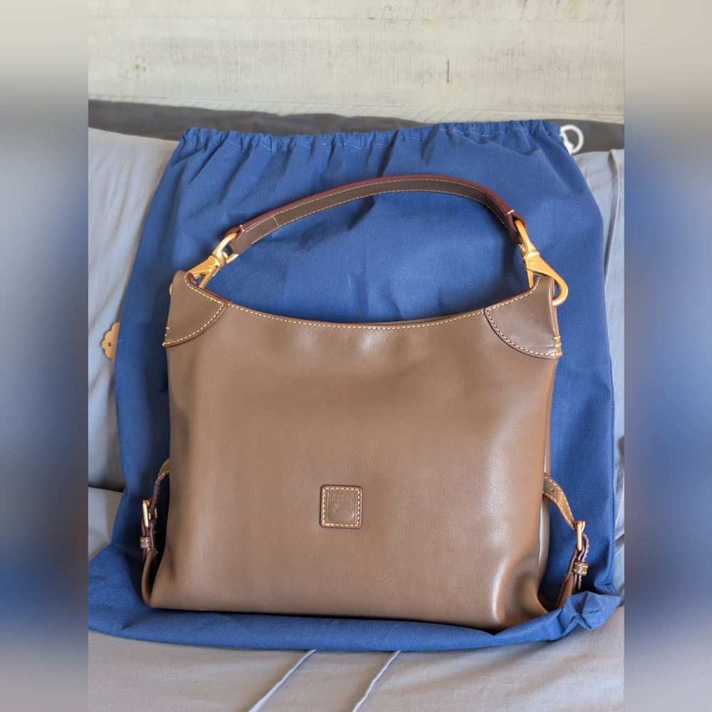 NWT Dooney & Bourke Florentine Leather Hobo Shoulder Bag Elephant
